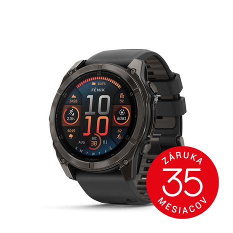 Garmin fenix 8 - 51mm, AMOLED, Sapphire, Carbon Gray DLC Titanium, Black/Pebble Gray band